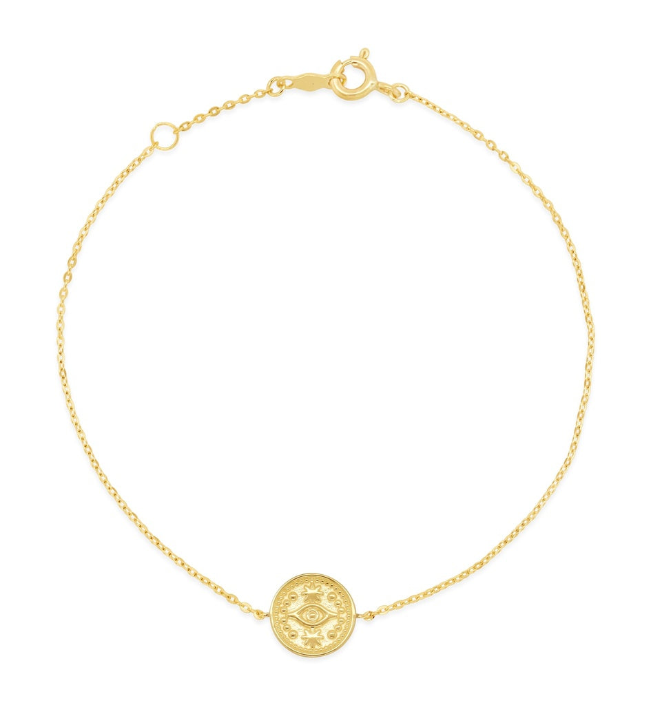 9ct Evil Eye Medallion Bracelet