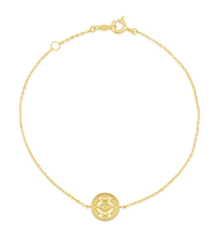 9ct Evil Eye Medallion Bracelet