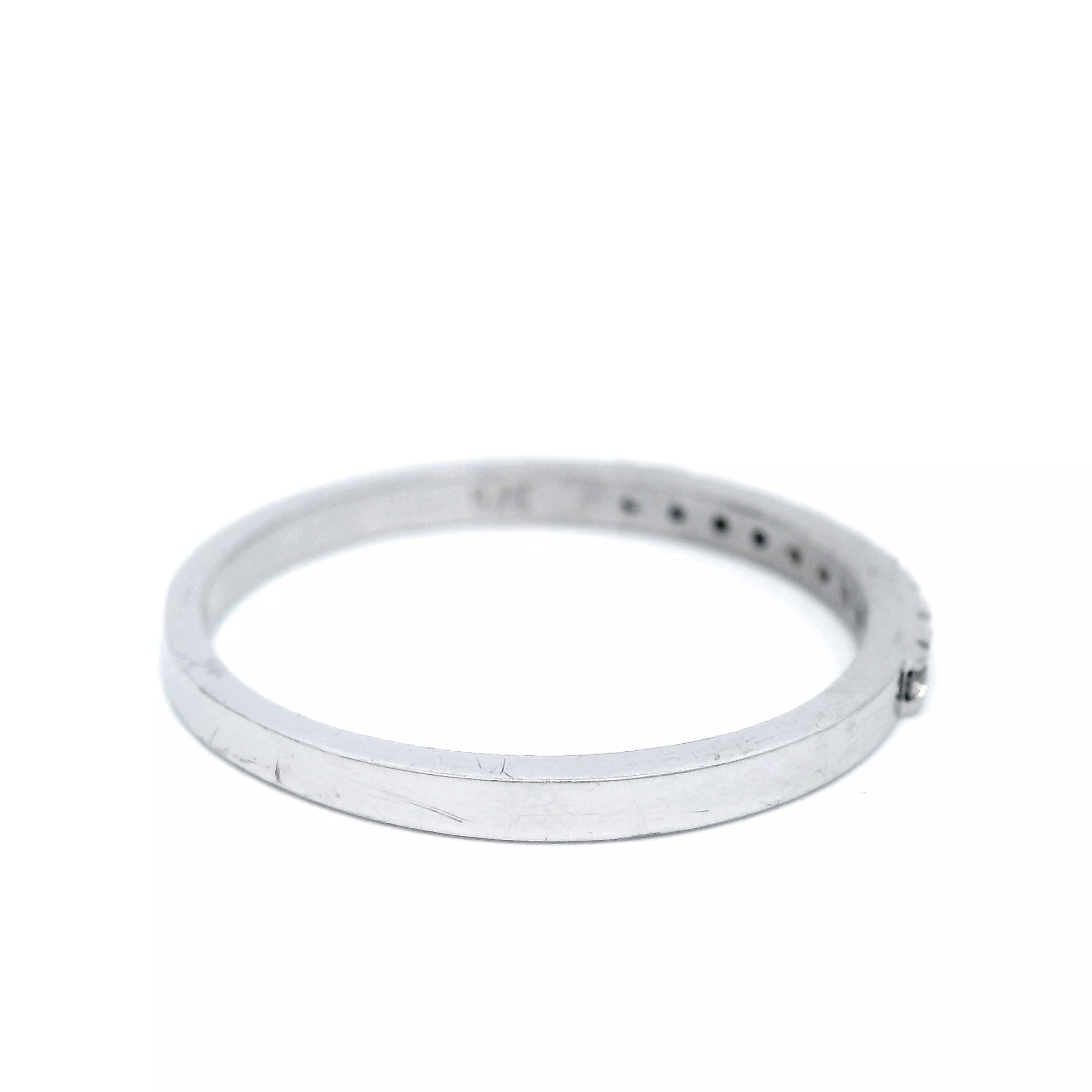 9ct White Gold 0.12ct F/SI2 Diamond Set Wedder SZ N