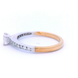 Princess Cut Diamond Shoulder Set in Yellow Gold