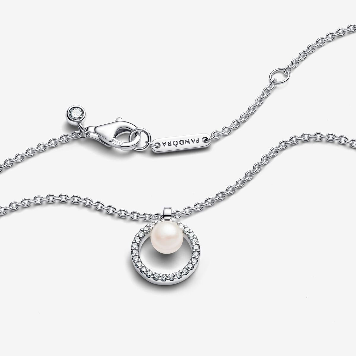 Pandora Treated Freshwater Cultured Pearl & Pavé Collier Necklace