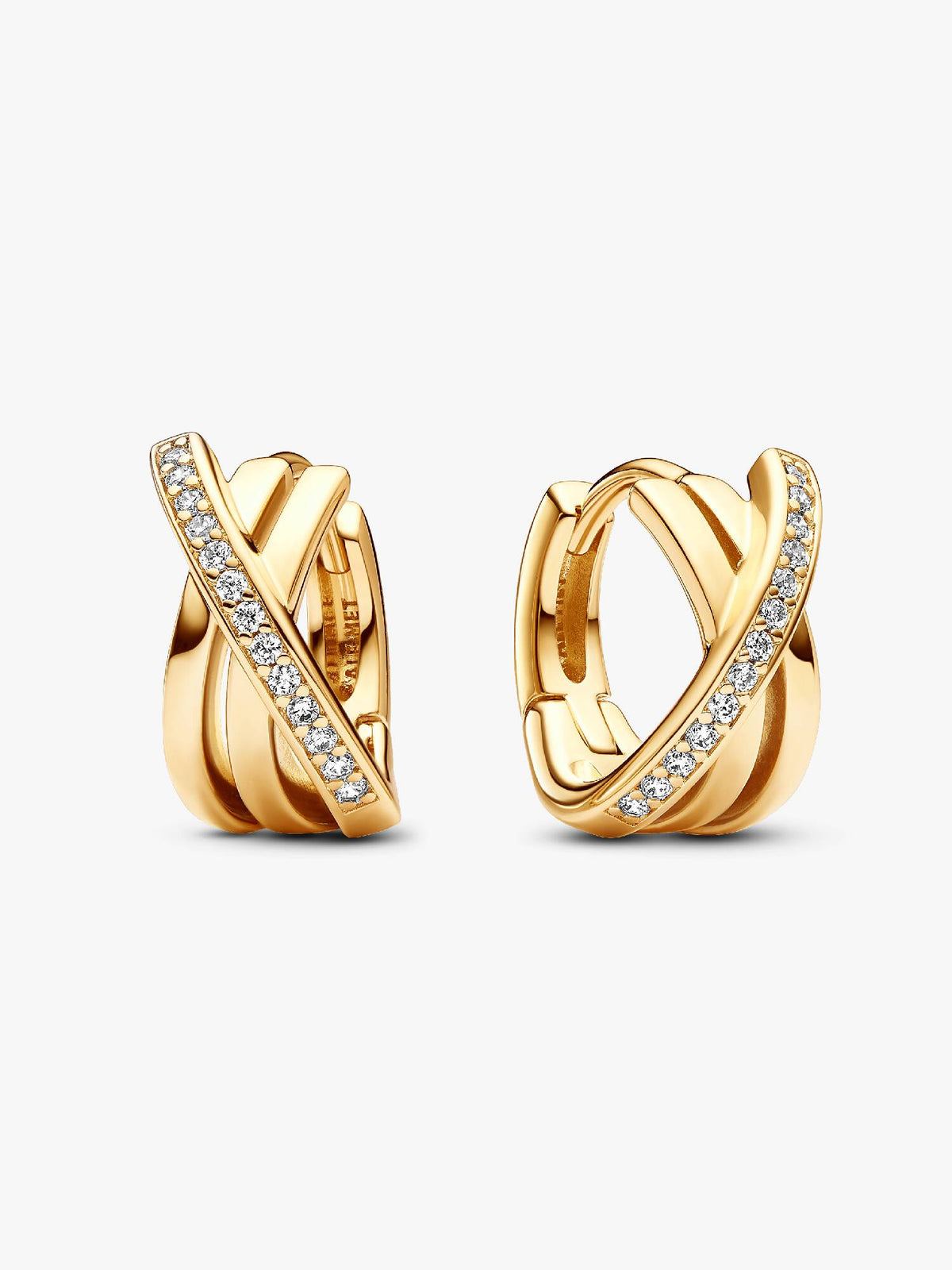 Pandora Crossover Pavé Hoop Earrings