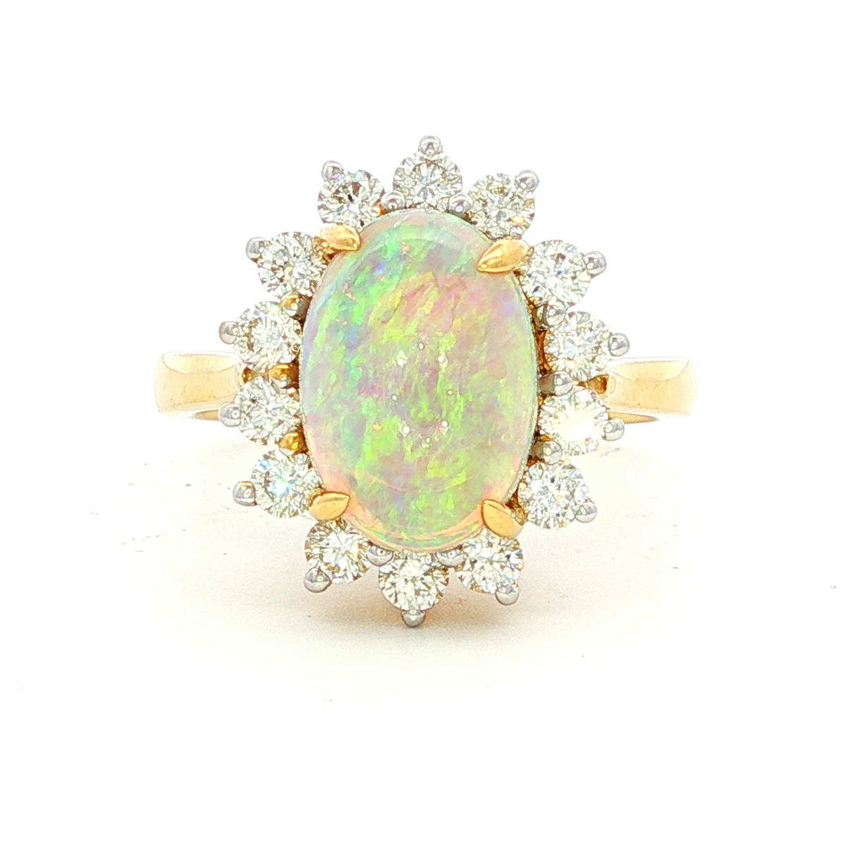 Opal and Diamond Dress Ring in Yellow Gold