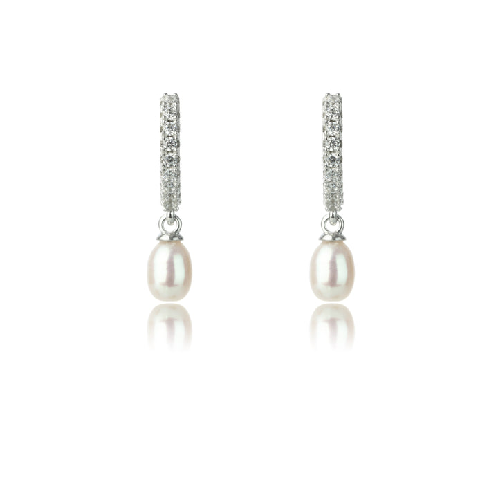 Georgini Oceans Bondi Freshwater Pearl Earrings Silver