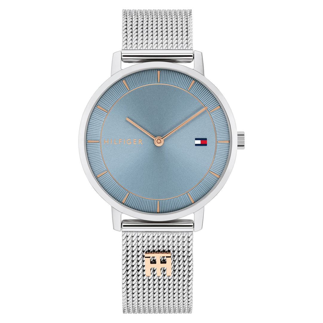 Tommy Hilfiger Silver Steel Mesh Blue Dial Women's Watch