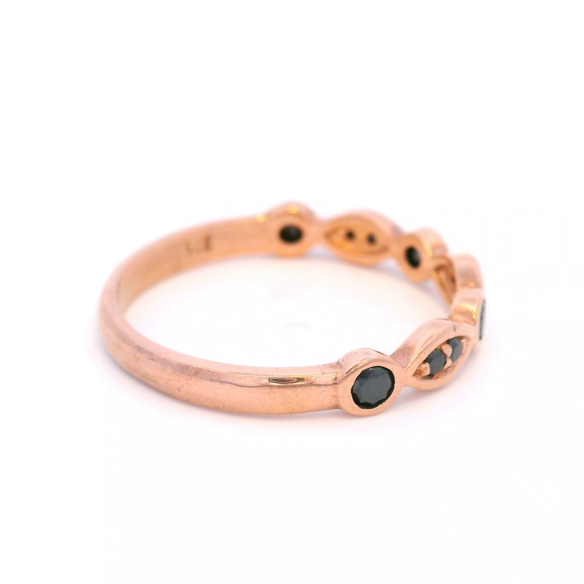 Black Diamond Bezel Set in Rose Gold
