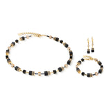 Coeur de Lion GeoCube Natural Onyx & Gold Bracelet