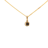 Black Diamond Pendant in Yellow Gold