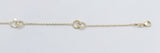 Trace Link with Round Shape Pendents Bracelet in Yellow Gold