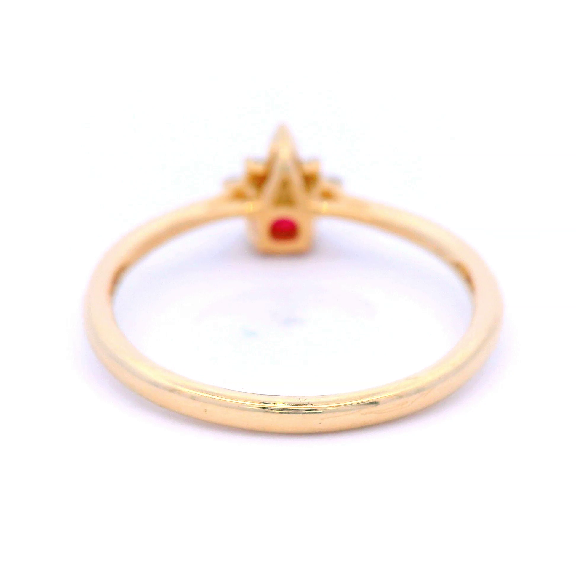 Ruby Round White Diamond in 9ct Yellow Gold