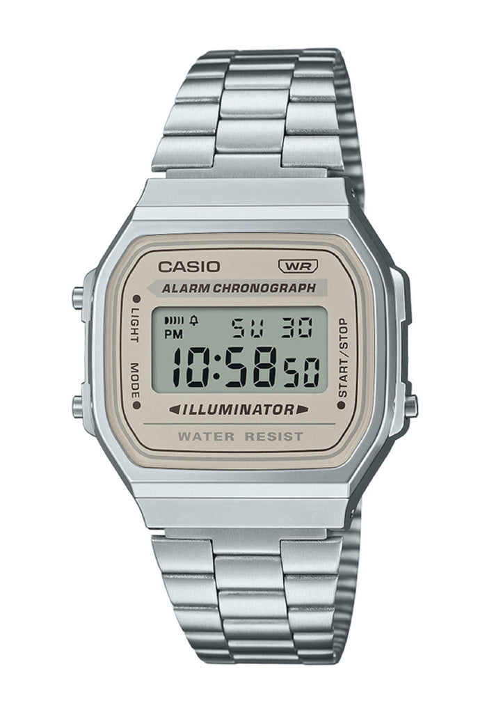 Casio A168WA-8A Digital Stainless Steel Strap Watch