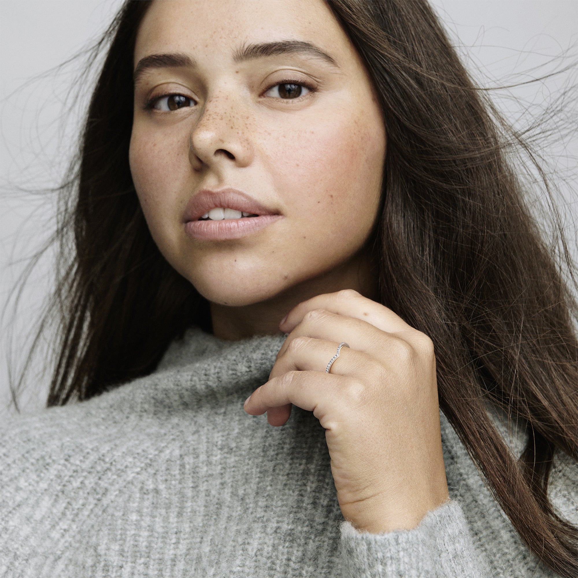 Shimmering Wish Silver Ring w CZ