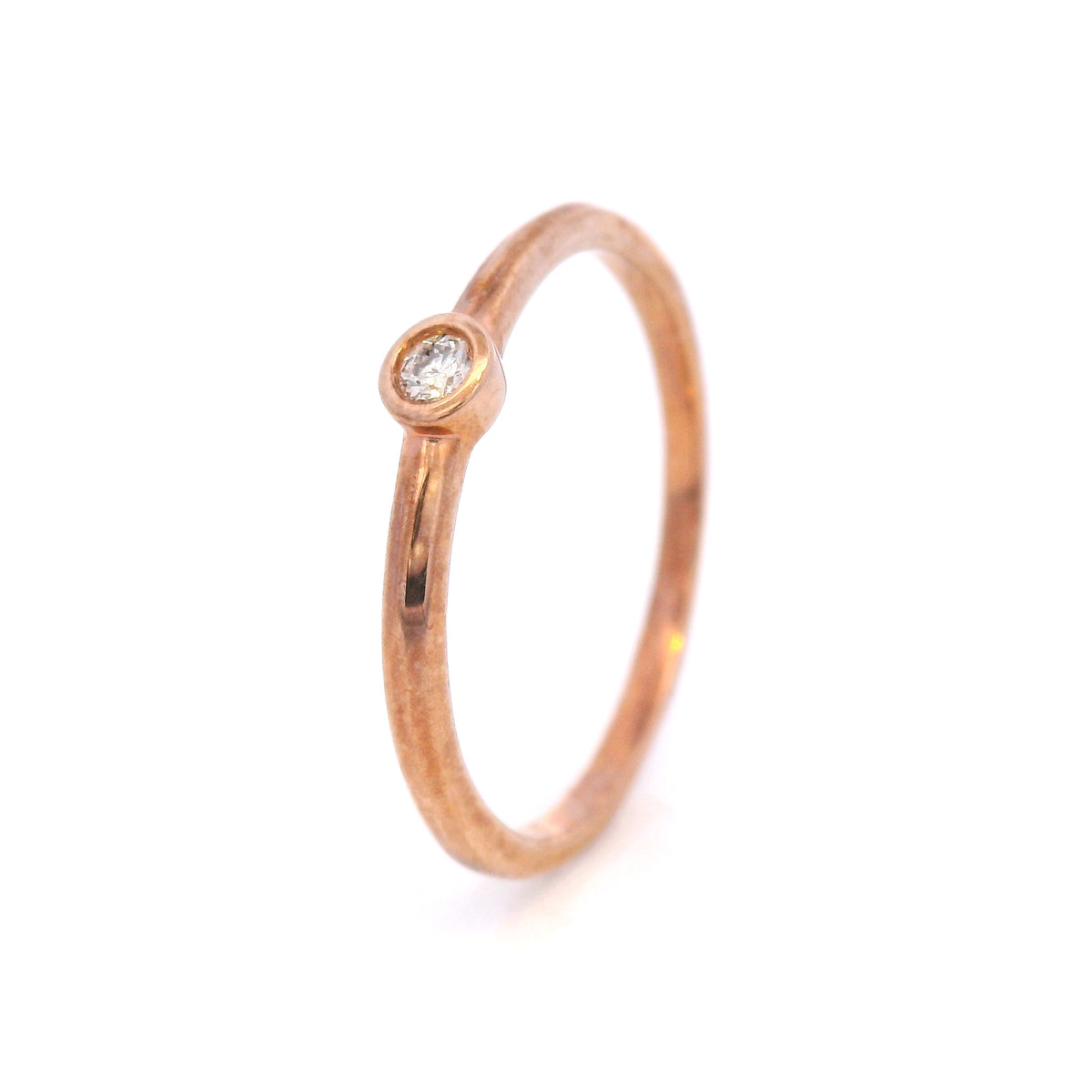 Bezel Set Diamond Dress Ring in 9ct Rose Gold