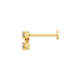 9K YG 0.05ct FVS LGD Single Flat Back Earring