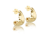 9CT Yellow Gold Diamond Cut J-Shape Stud Earrings