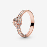 PANDORA Rose love knot ring with clear cubic zirconia - 54