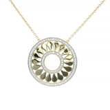 Diamond Open Circle Necklet Set in Yellow Gold