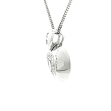 Square Single Diamond Heart Pendant in White Gold