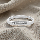 Curved White Gold Princess Cut Diamond Ring