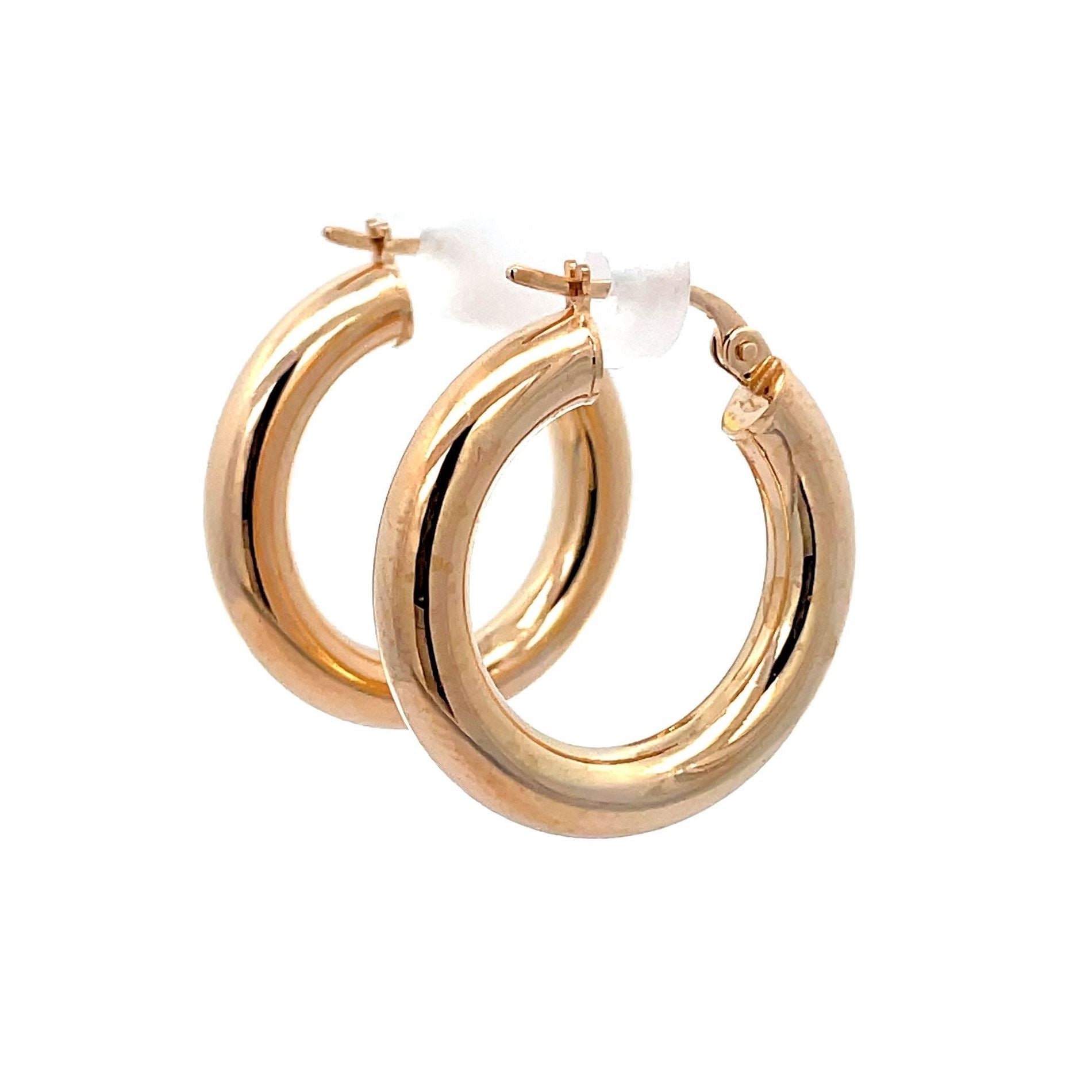 Plain Hoop Earring in Yellow Gold