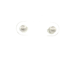 White Gold Rhodium Plated Round Ball Stud Earrings 4mm
