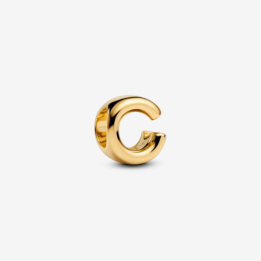 Letter C 14k gold-plated charm