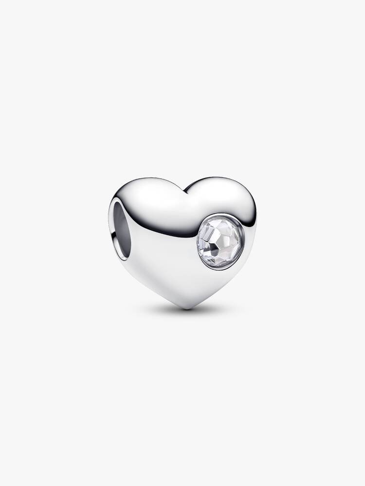 Pandora Engravable April Birthstone Heart Charm