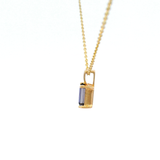 Olite Baguette Necklace in Yellow Gold