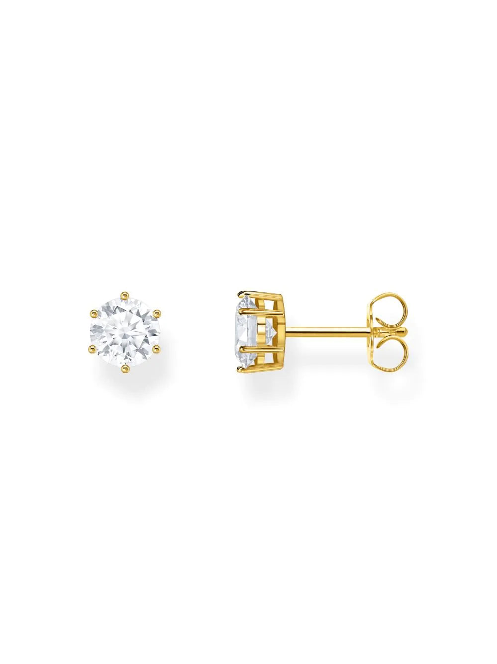 Thomas Sabo Gold-plated Ear Studs with white Brilliant-cut Stone