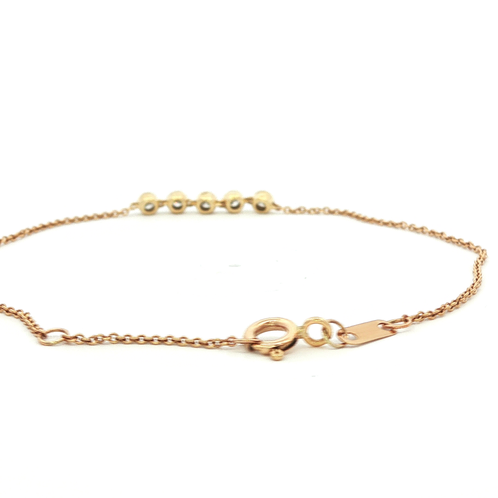 Diamond Yellow Gold Chain Bracelet