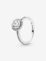 Classic Elegance Silver Ring w Clear CZ