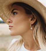 Kirstin Ash Pearl Drop Hoops 18ct Gold Plated