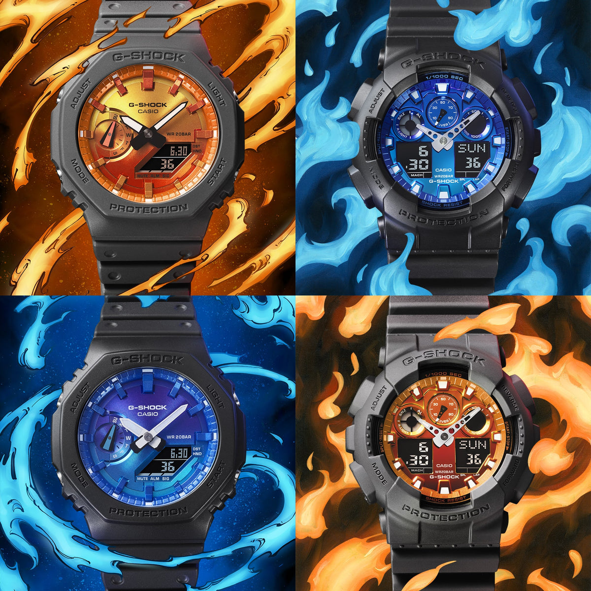 G-Shock Glowing Flames GA100FL-1A