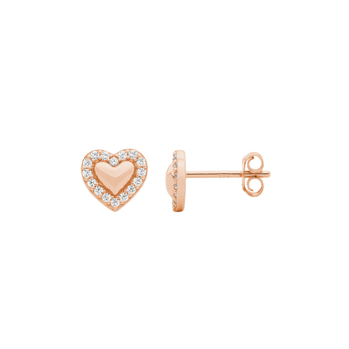 Ellani Heart Stud Earrings