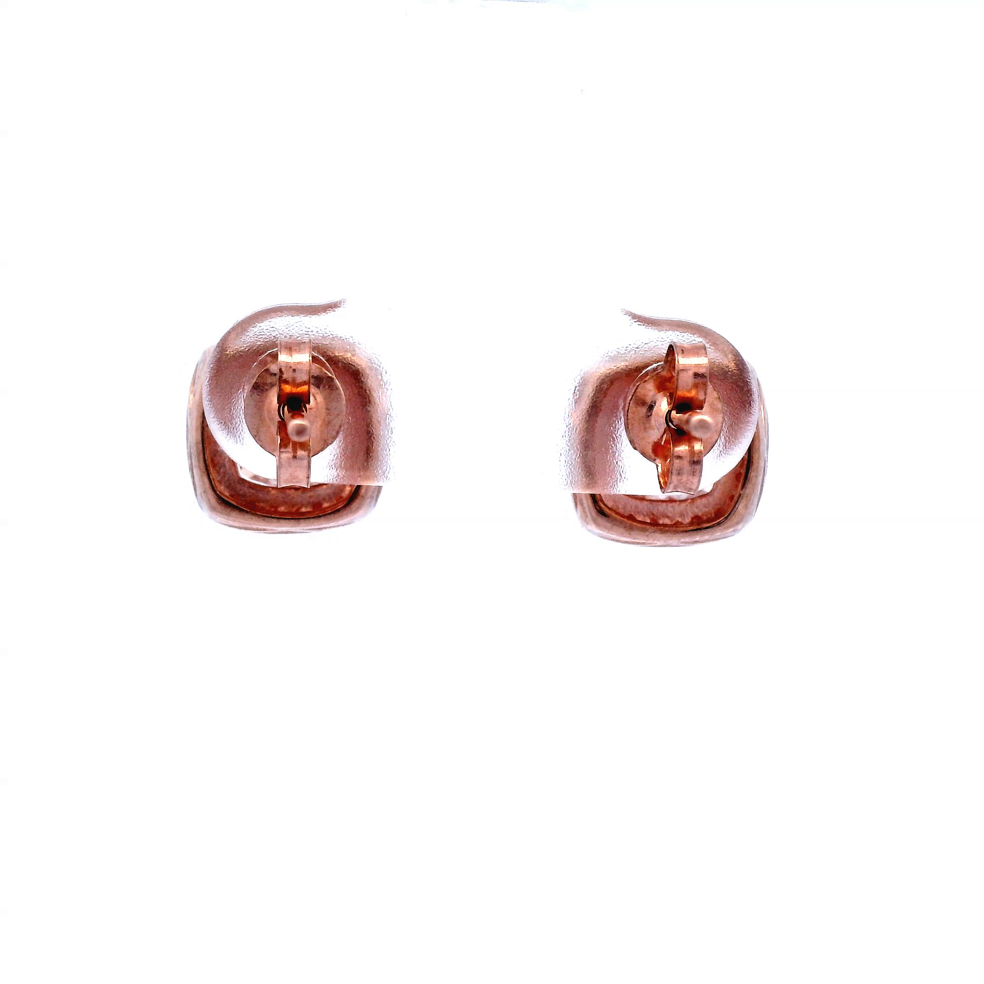 9ct Morganite & Diamond Bezel/Bead Set Coloured Stone Earrings