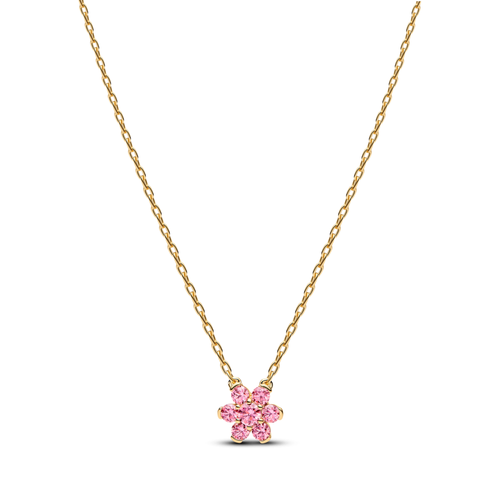 Pandora Sparkling Pink Flower Pendant Necklace