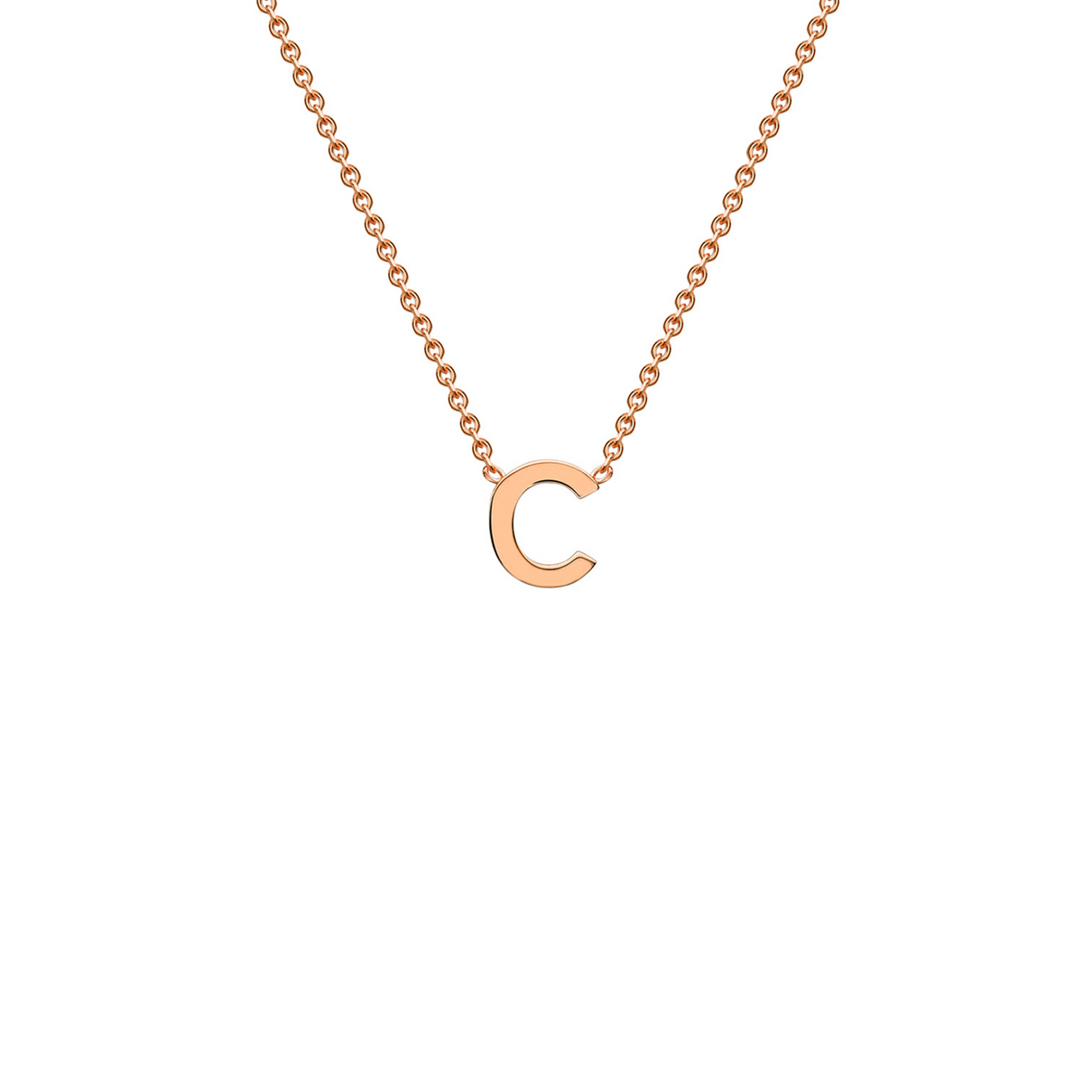 9ct Yellow Gold Petite Initial Necklace - D
