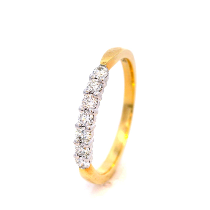 Diamond Set Wedding Band in Yellow Gold