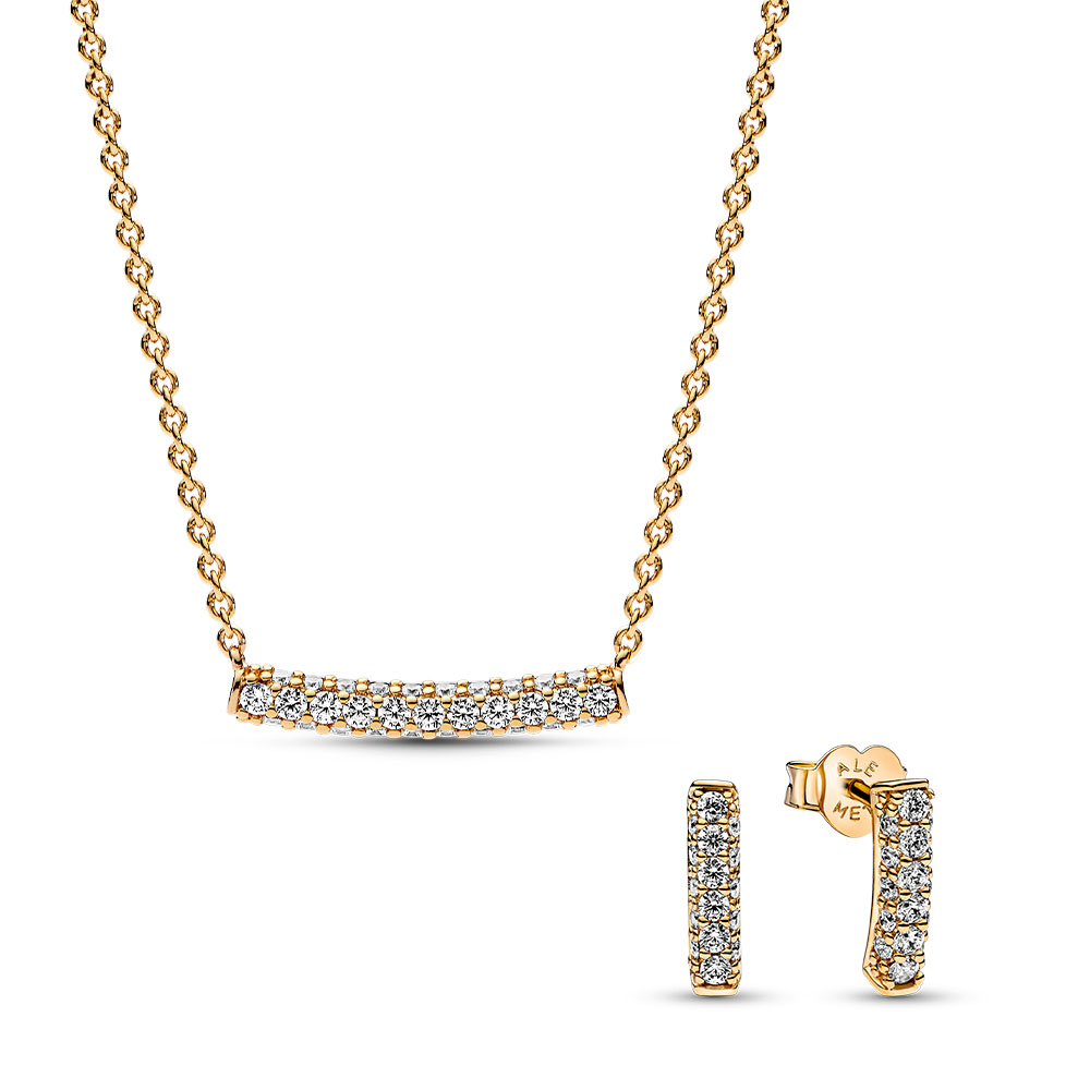 Gold Plated Stardust Necklace and Earring Gift Set