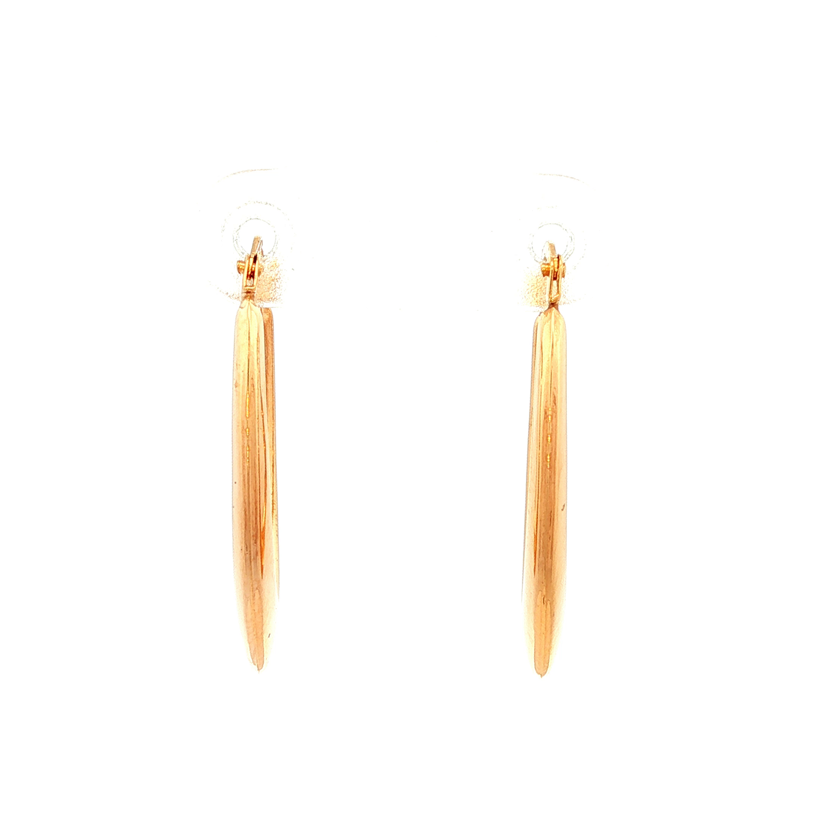 Oval Profile Progressive Concave Tub Hoop Earring in Yellow Gold