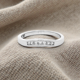 Diamond Princess Cut Channel Set Curved Eternity Ring in White Gold