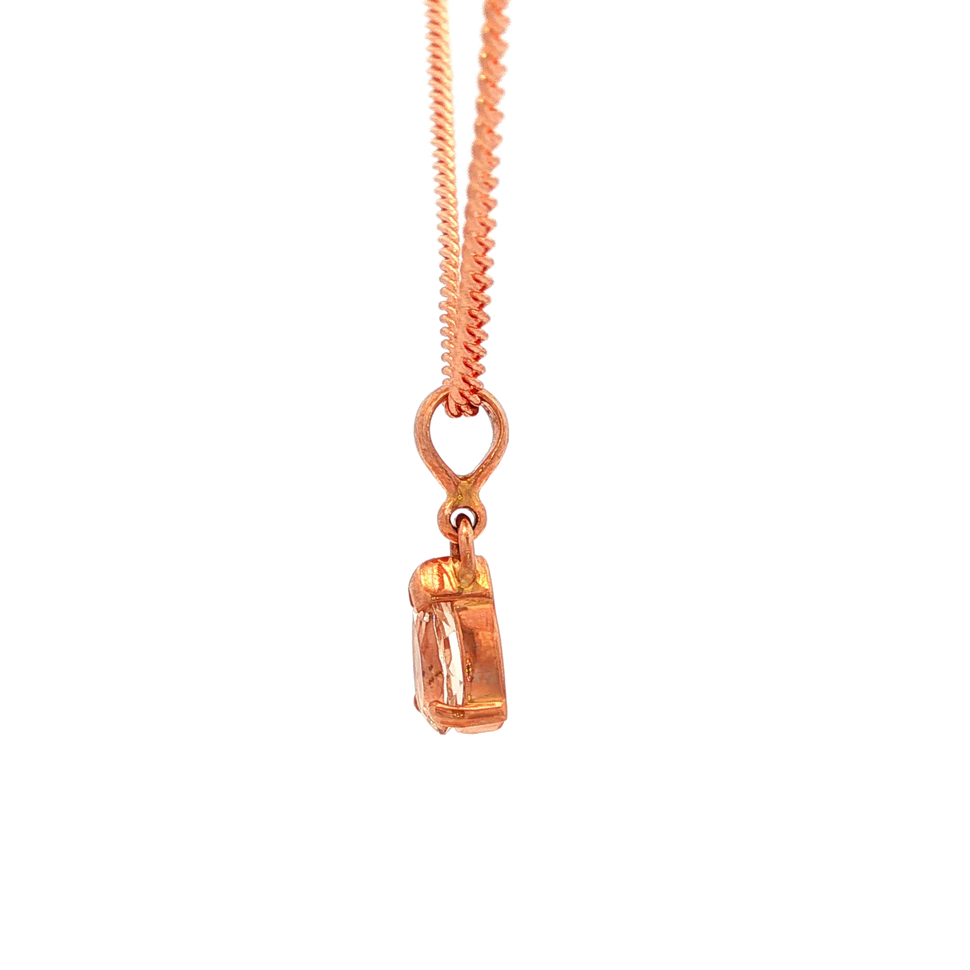 Pear Shape Morganite Gemstone Pendant in Rose Gold