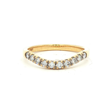 Curved Diamond Set Wedding Band in Yellow Gold