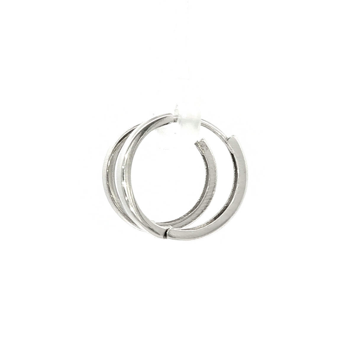 Minimalist Huggie Earrings in White Gold