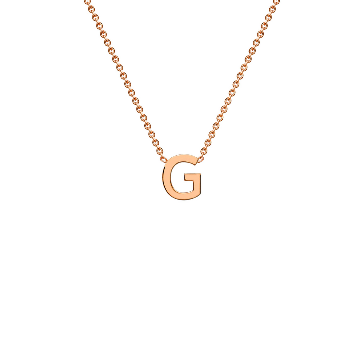 9ct Yellow Gold Petite Initial Necklace - D