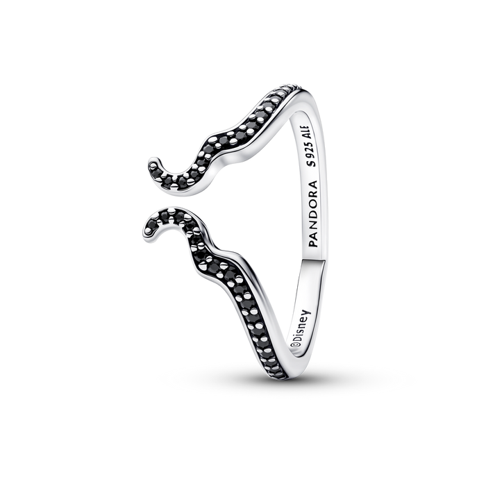 Disney Maleficent sterling silver ring with black crystal