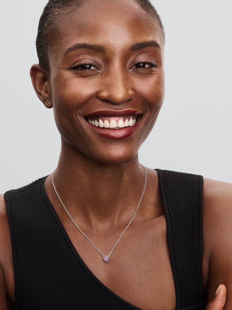Pandora Pink Elevated Heart Necklace