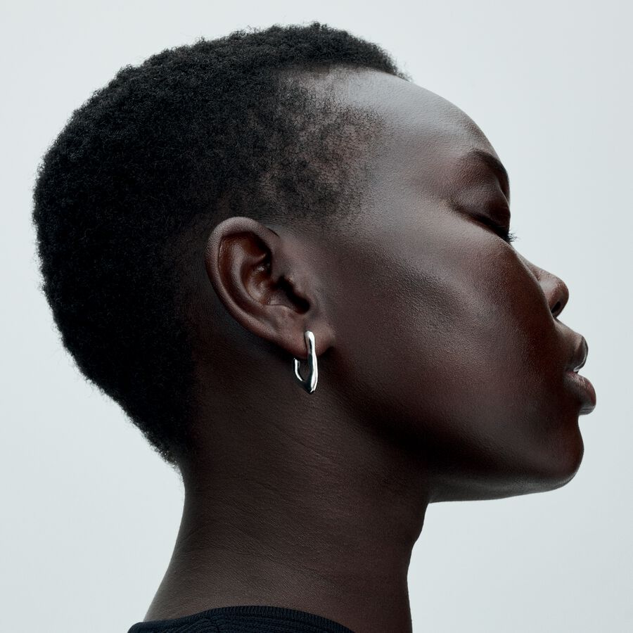 Pandora Organically V-Shaped Open Hoop Earrings