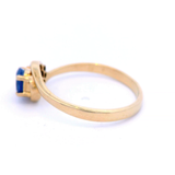 Blue Australian Sapphire Dress Ring Set in Yellow Gold