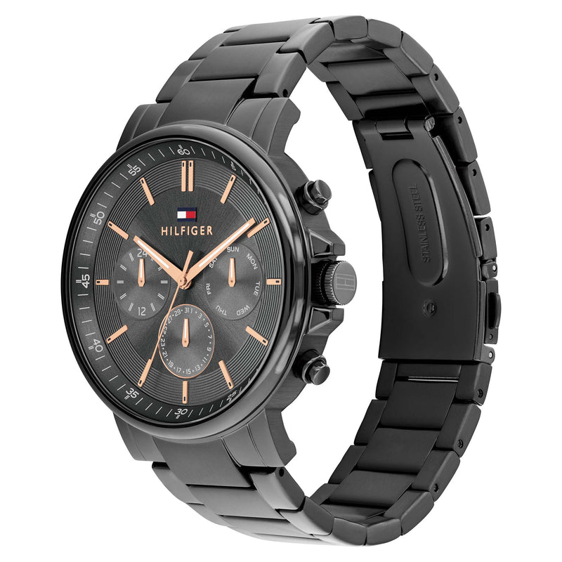Tommy Hilfiger Grey Steel Dark Grey Dial Multi-function Men's Watch